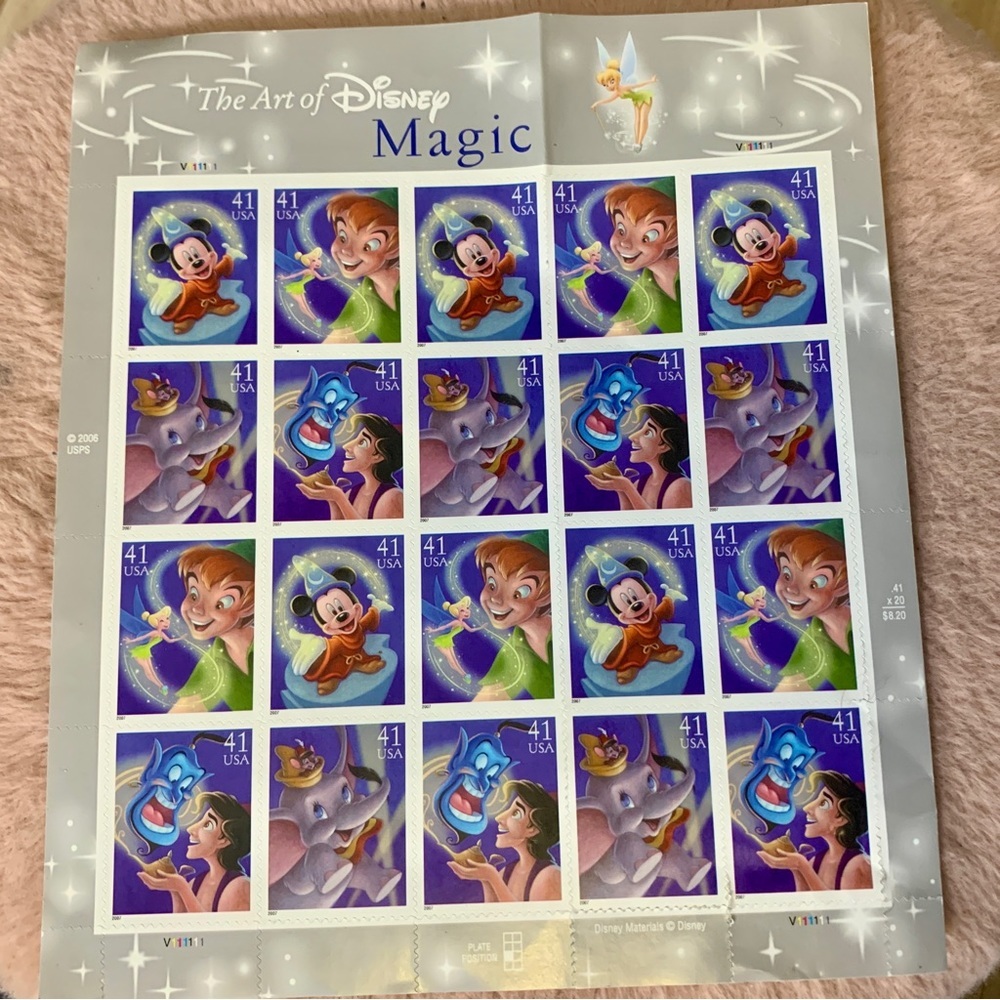 The Art Of Disney Magic 41 Cents Stamp Sheet Scott #4195a (4192-95) Block Of 20